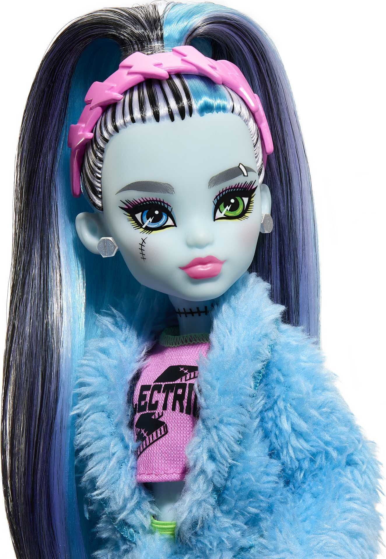 Monster High Frankie Stein Fashion Doll and Accessories, Creepover Party Set with Pet