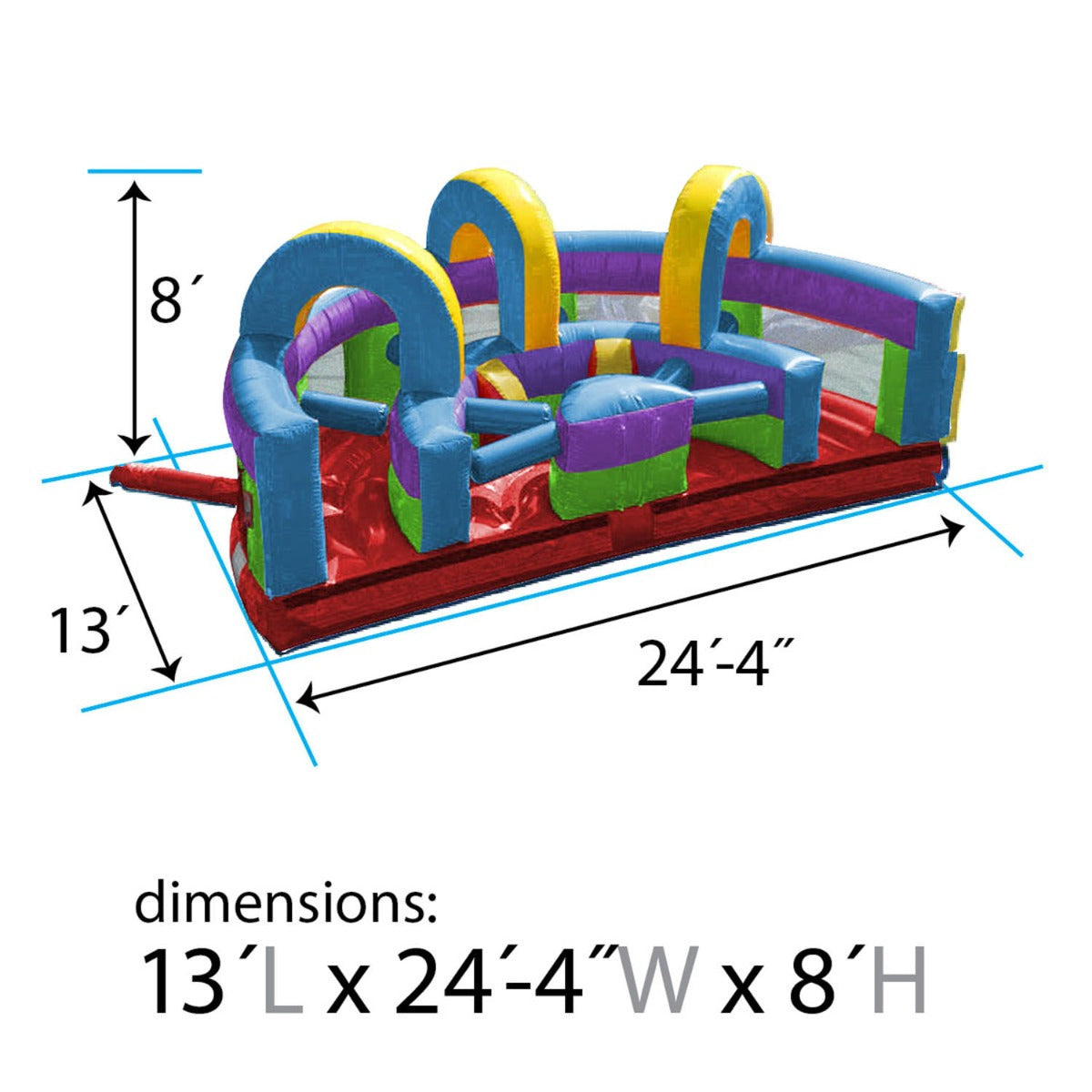 TentandTable 30' Commercial Inflatable Obstacle Course， Retro U-turn