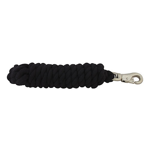 Basic Cotton Lead Rope w/Bull Snap Black