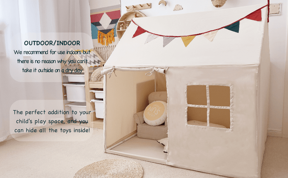 Kids Play Tent for Girls Boys Toddler Playhouse for Kids Tent Indoor & Outdoor Toys with Pennant Banners