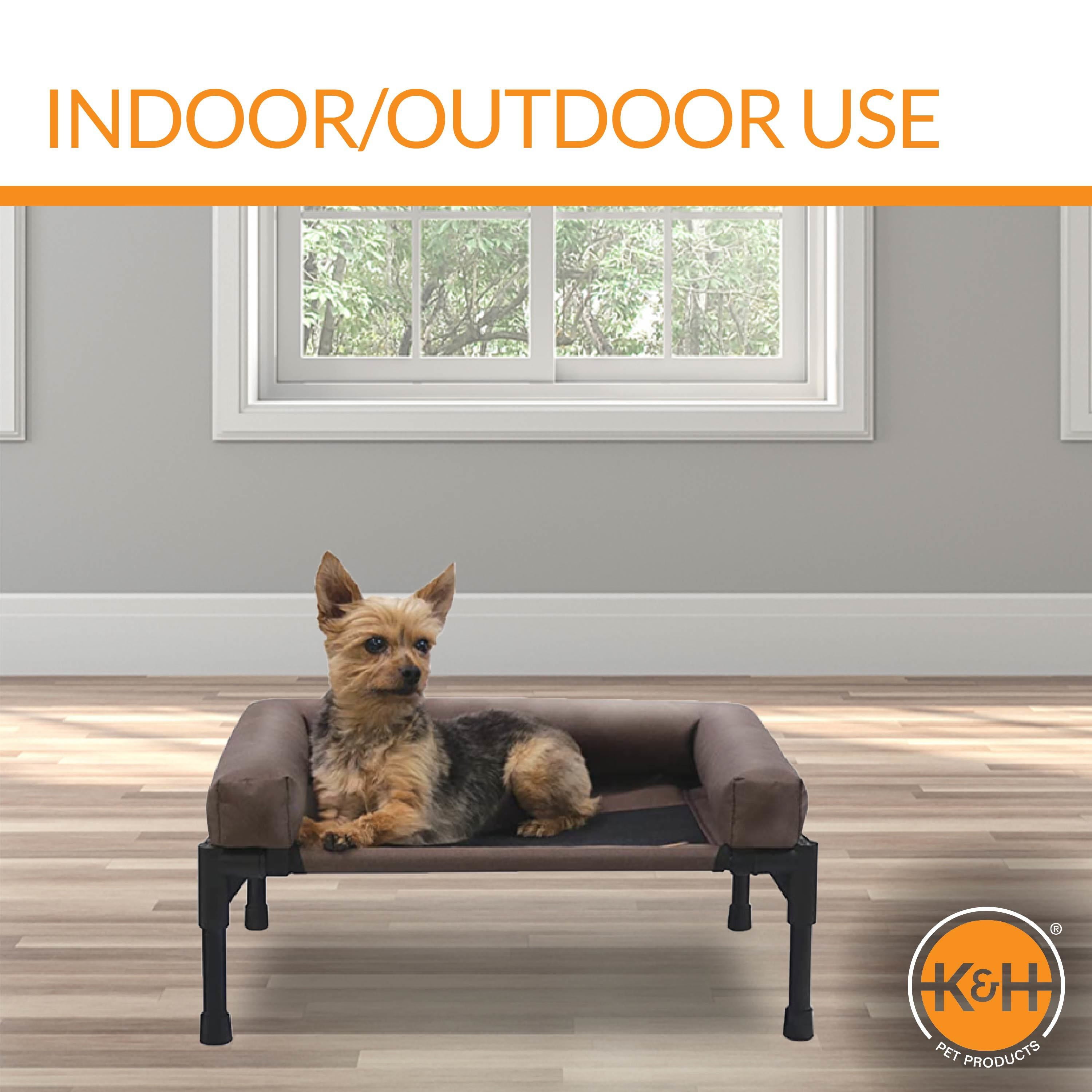 KandH Original Bolster Pet Cot Small Chocolate/Mesh 17