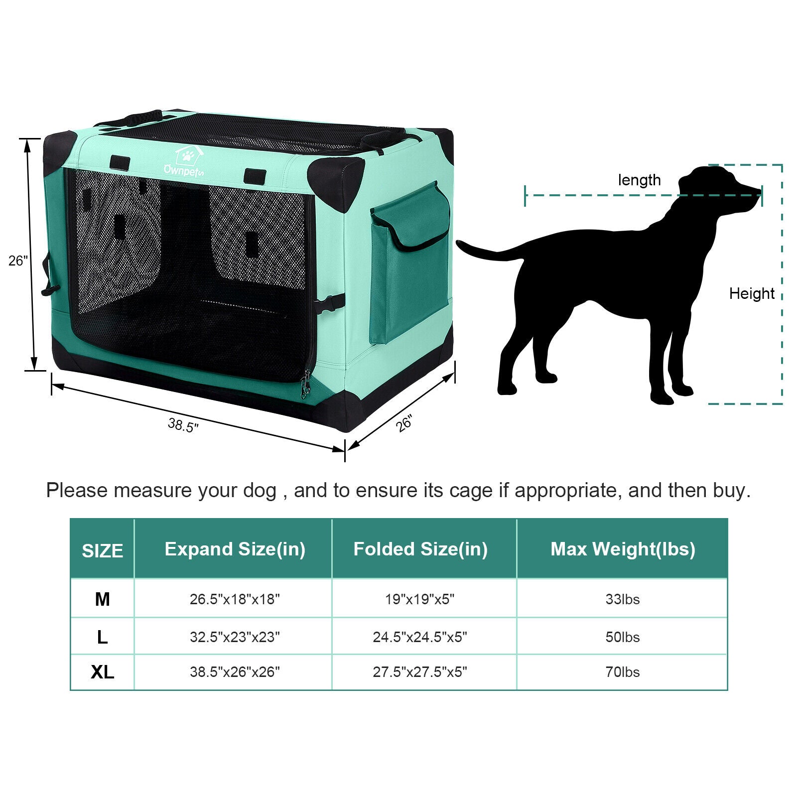 Foldable Pet Dog Carrier Portable Travel Car Crate Kennel XL