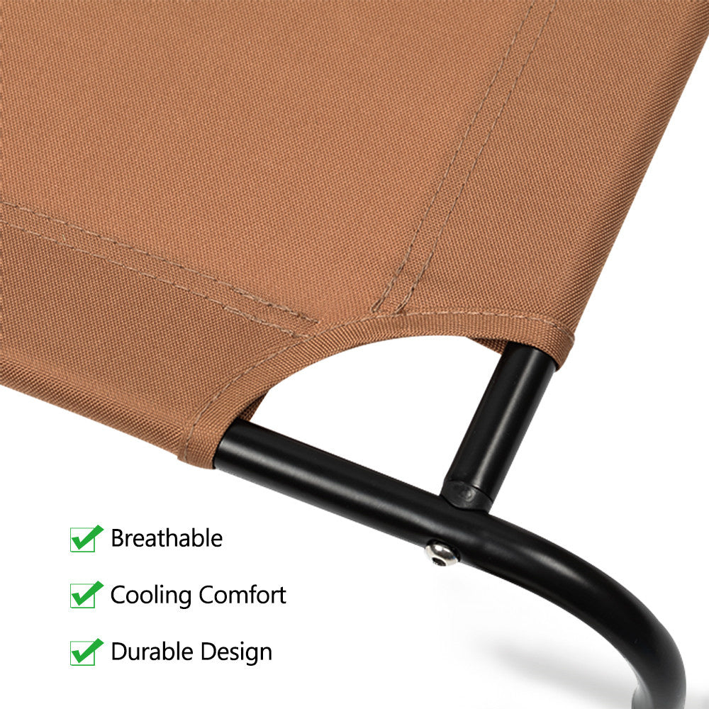 Pet Dog Bed Mold and Mildew Resistant Breathable Cooling Mesh Elevated Brown Pet Cot