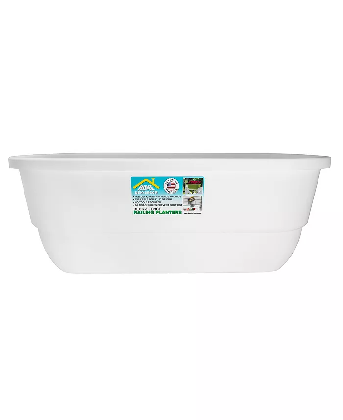 Apollo Exports AP5720W Dual Deck Railing Planter White - 24 Inch