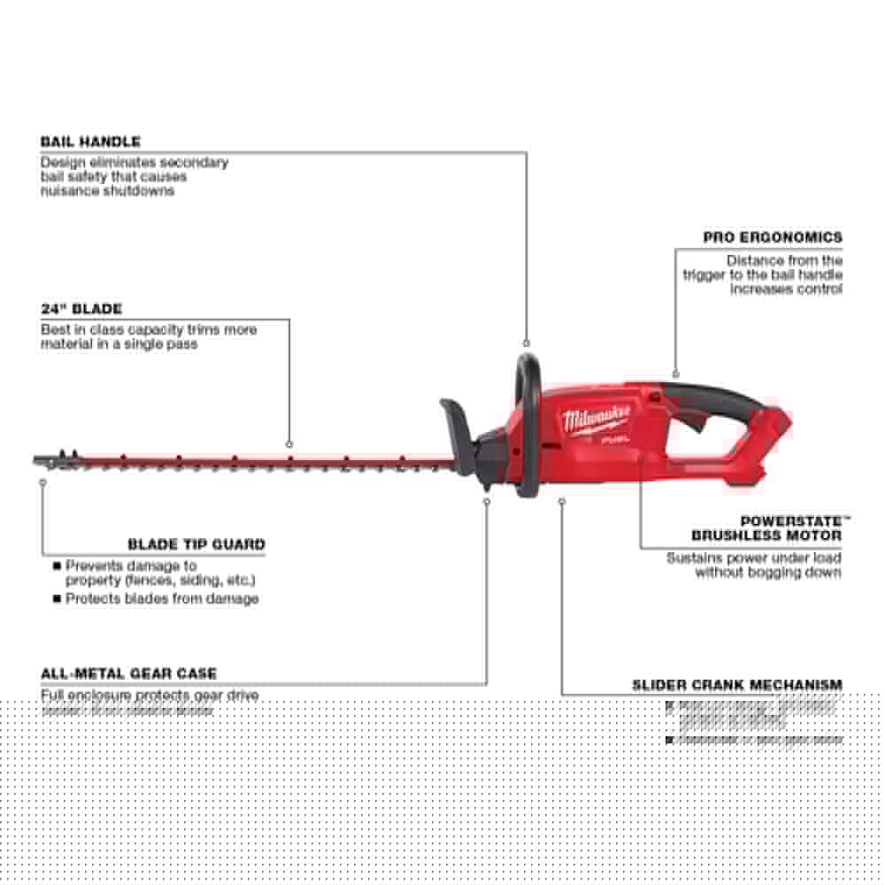 Milwaukee M18 FUEL 18V LithiumIon Brushless Cordless QUIKLOK String Trimmer 80Ah Kit with M18 FUEL 24 in Hedge Trimmer