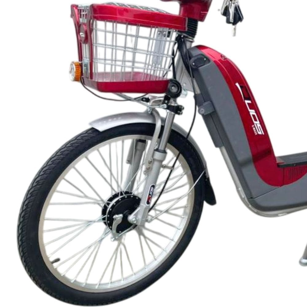 Bicicleta Elétrica E-Maxx Duos 800W Entrada USB Alarme e Seta cor Cereja