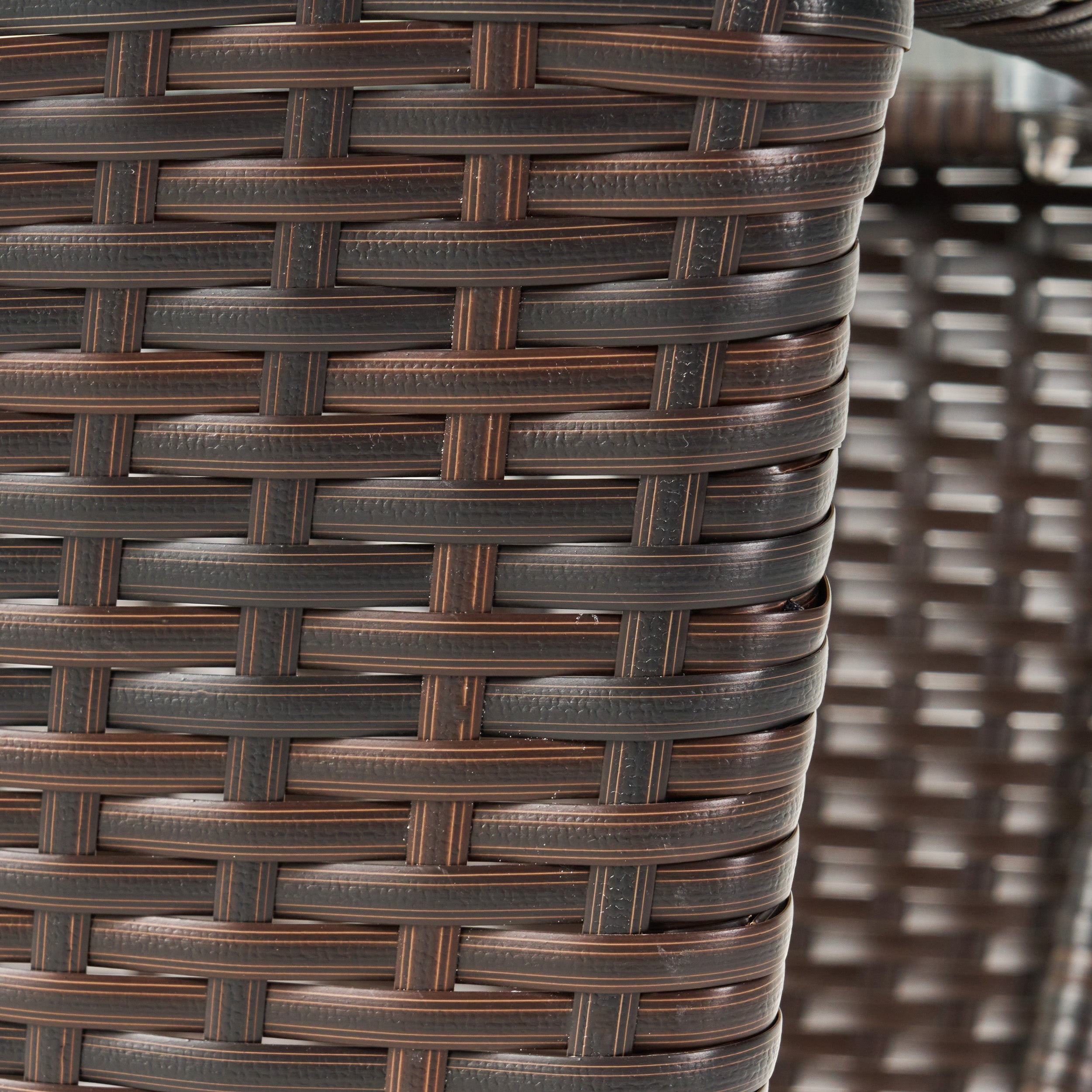 Easton Modern Outdoor Brown Wicker Side Table with Tempered Glass Top