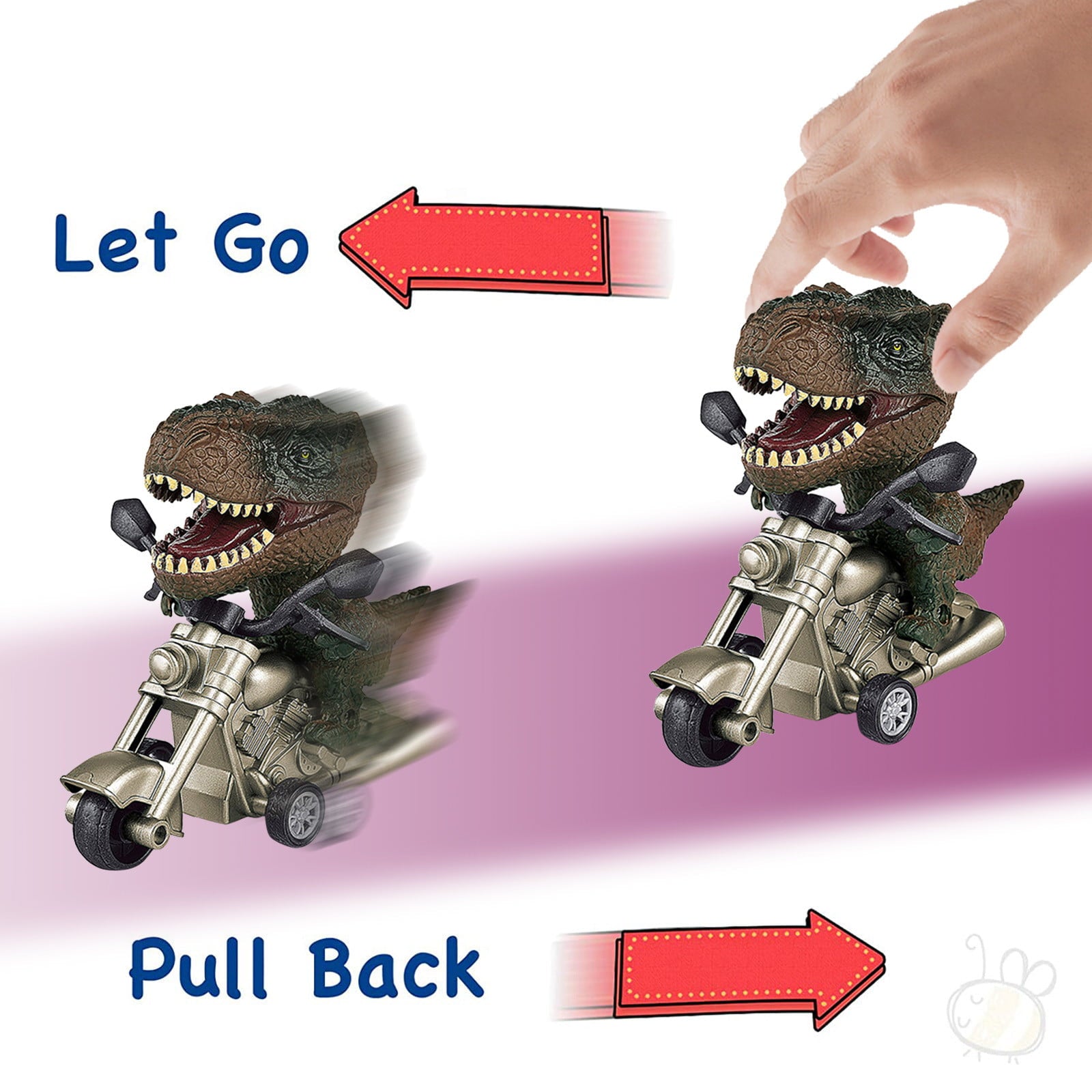 Sehao Dinosaur Toy Cars Friction Powered Motorcycle Game And Monster Dino Toys For Boys Age 3 4 5 6 7 Plastic Car Model Brown