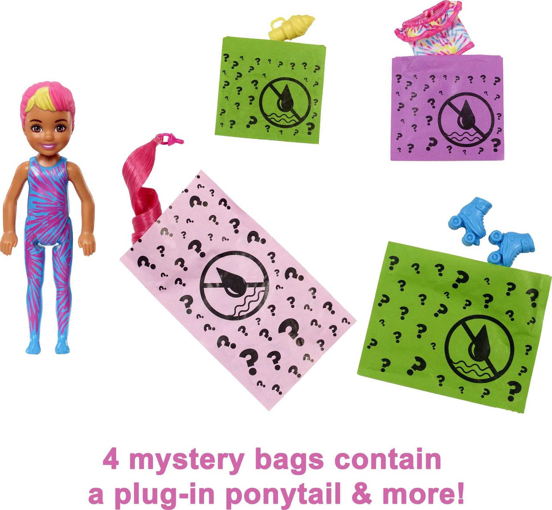 Barbie Color Reveal Neon Tie-Dye Series Chelsea Small Doll & Accessories (Styles May Vary)