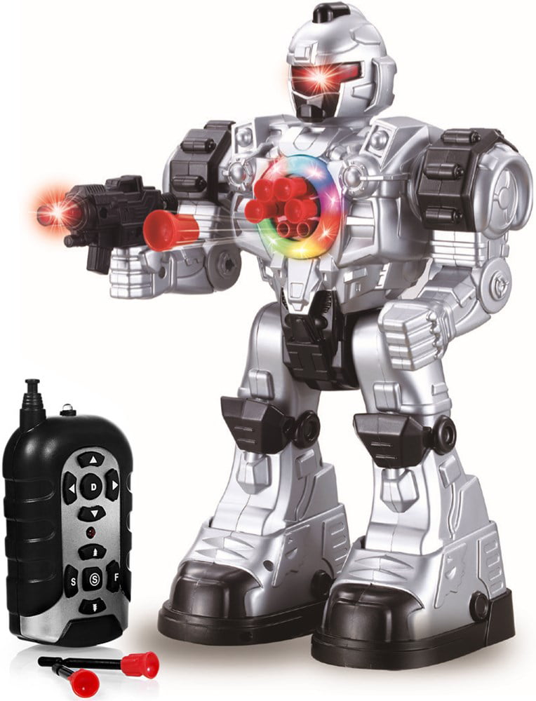 Remote Control Robot Toy - Robots For Kids Superb Fun Toy - Toy Robot Shoots Missiles Walks Talks And Dances With Flashing Lights 10 Functions - Best RC Robot Gift For Boys And Girls - Play22USA