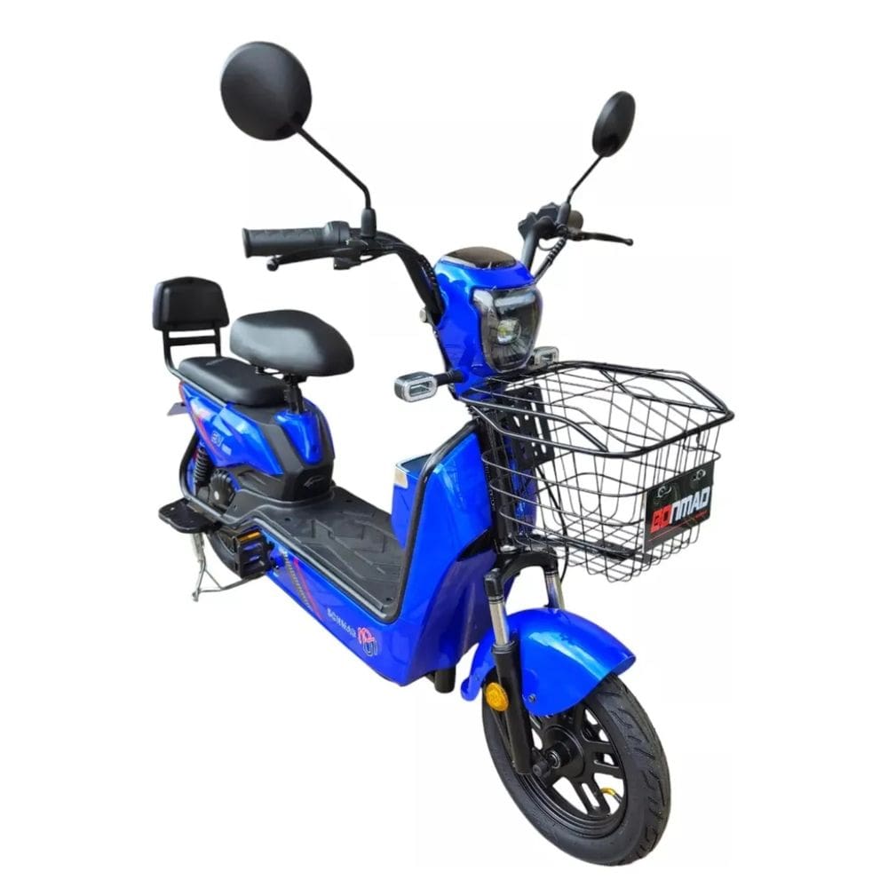Bicicleta Elétrica Scooter 500w Aro 14 Bonmad C/ Suspensão Pto/Azl