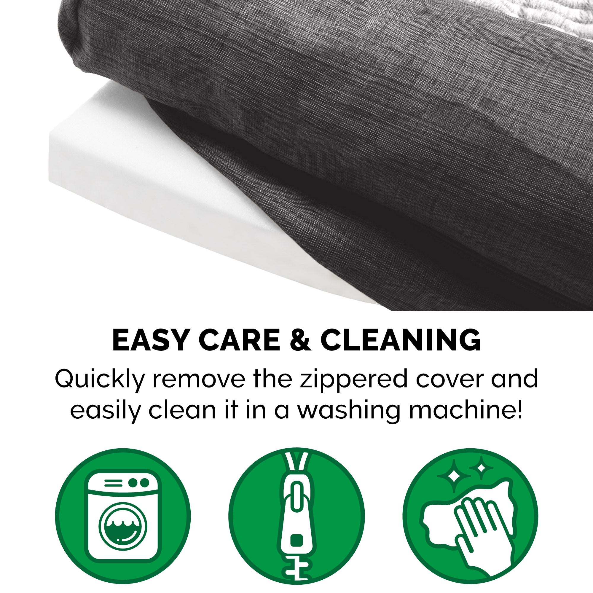 FurHaven | Orthopedic Luxe Fur and Performance Linen Sofa Pet Bed for Dogs and Cats， Charcoal， Jumbo Plus