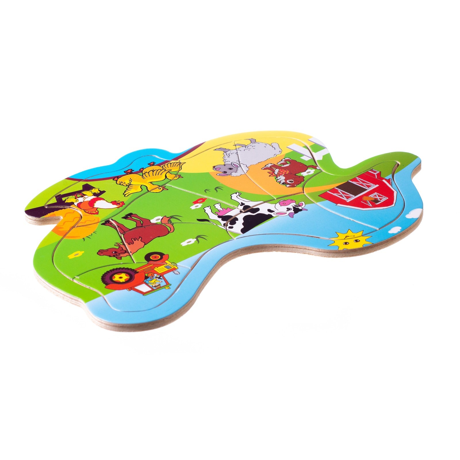 Eliiti Wooden Farm Animals Jigsaw Puzzle for Toddlers 2 to 4 Years Old Boys Girls