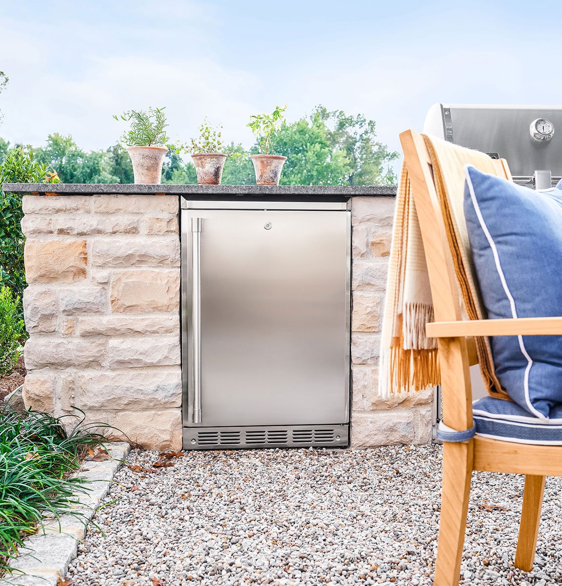 Monogram 5.4 Cu. Ft. Stainless Steel Right-Hinge Outdoor/Indoor Refrigerator