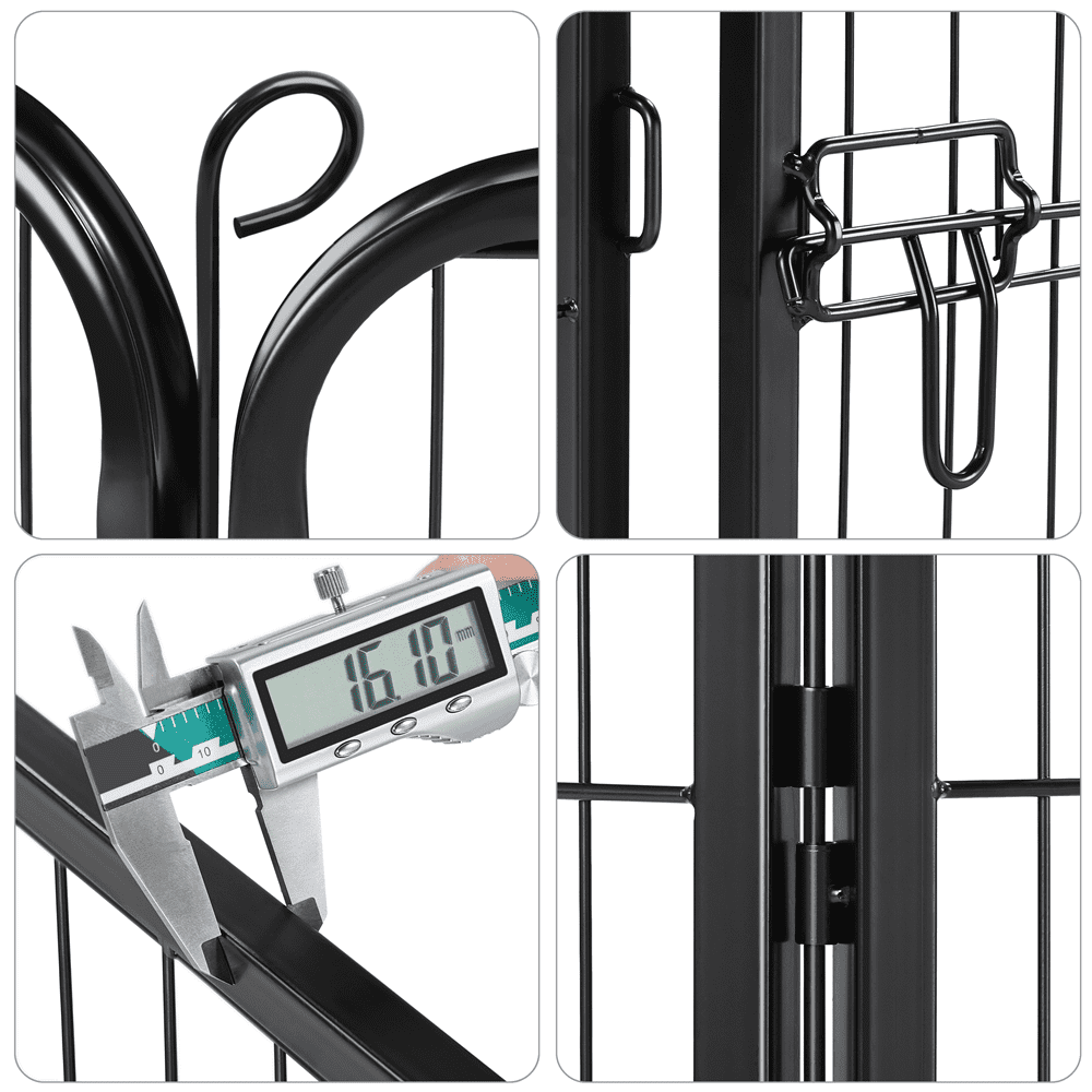 Topeakmart 8 Panels Metal Pet Playpens Dog Cat Exercise Barrier Fence， 24''H， Black