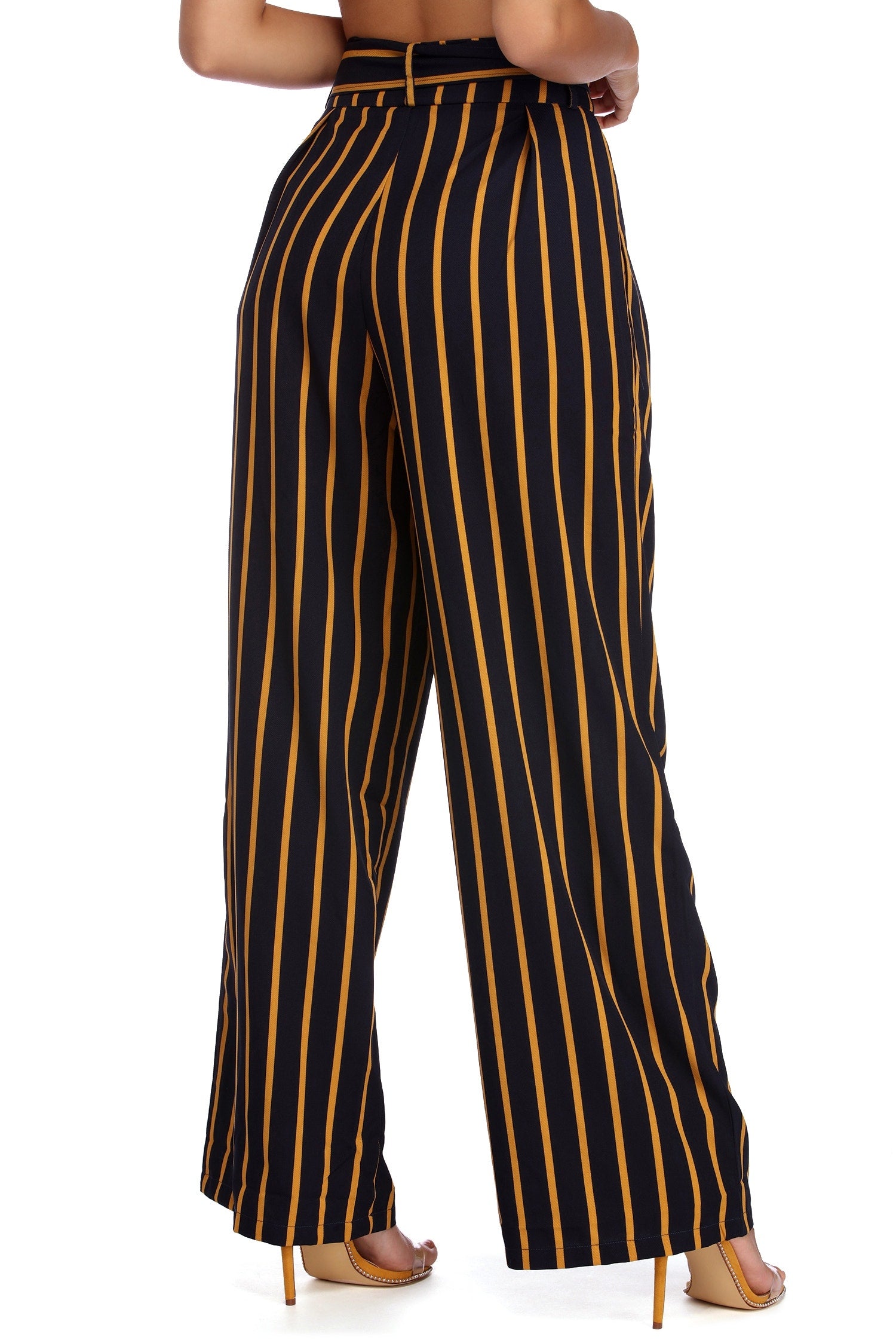 Step Out In Stripes Wide Leg Pants