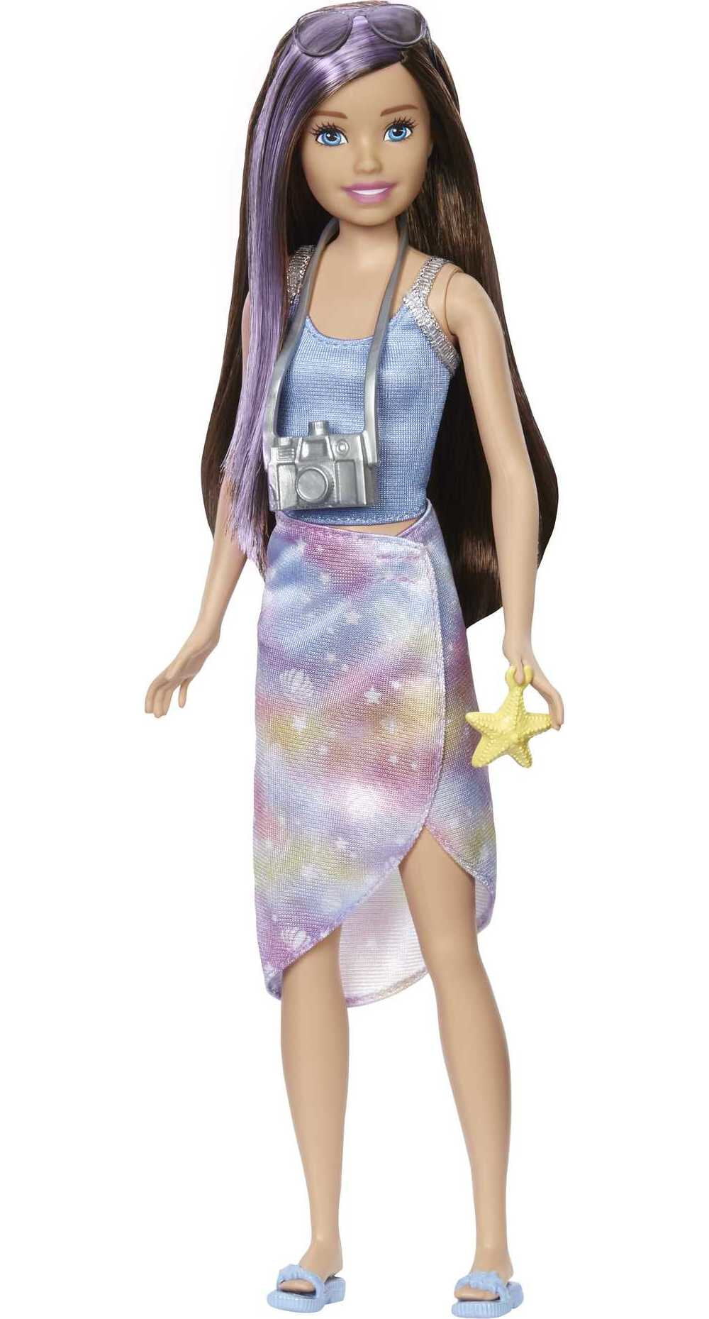 Barbie Mermaid Power Skipper Doll with 10 Pieces including Mermaid Tail, Pet and Accessories