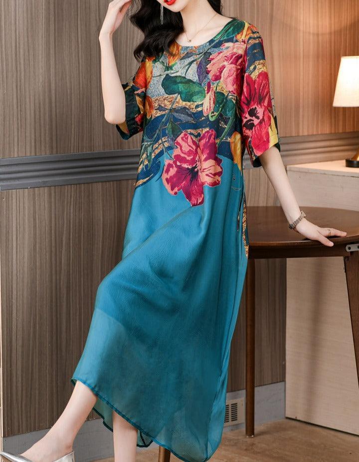 Vestido Floral Versalhes Moda Gringa / O Campeão em Luxo e Conforto!