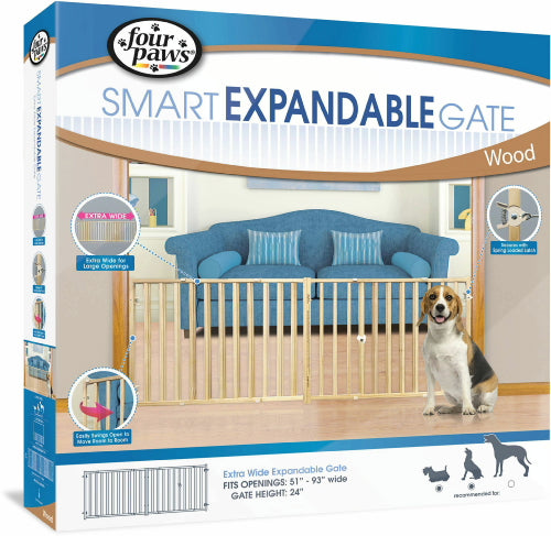 Four Paws Smart Expandable Gate， Extra Wide