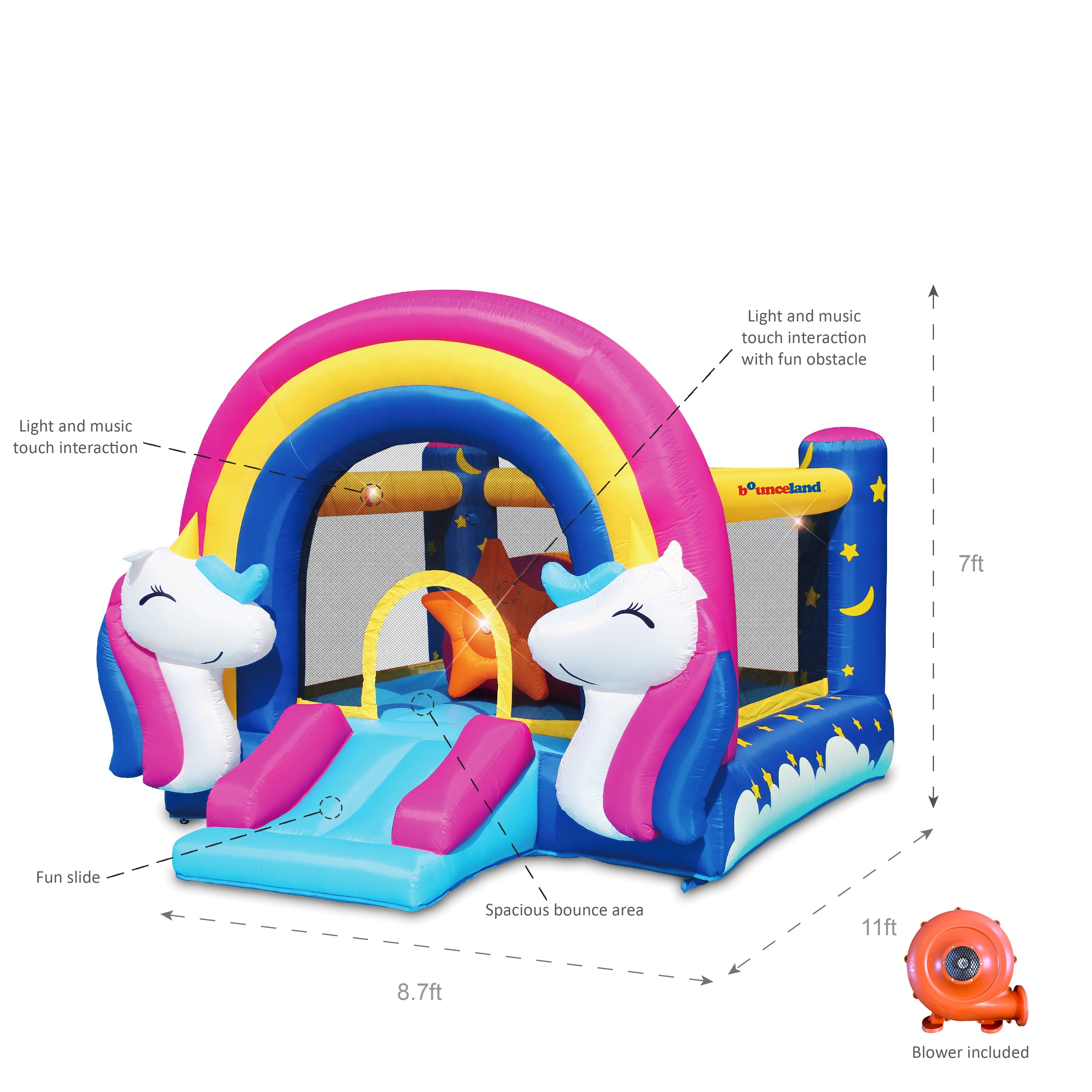 Fantasy Bounce House with Lights and Sound interaction inflatable bouncer