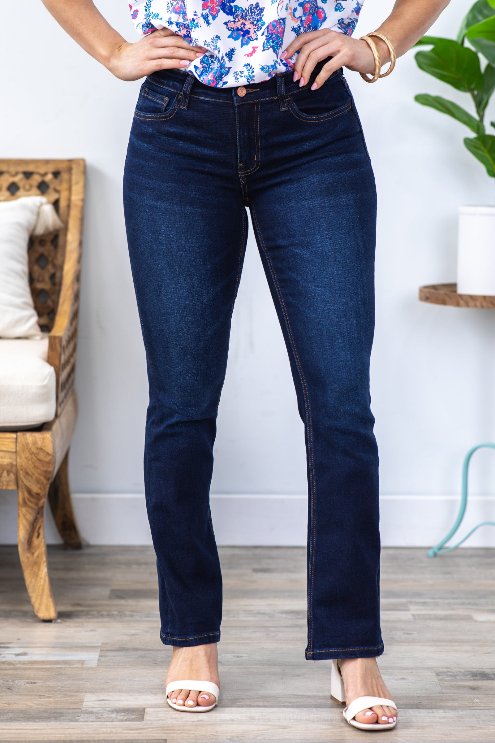Vervet Dark Mid Rise Bootcut Jeans