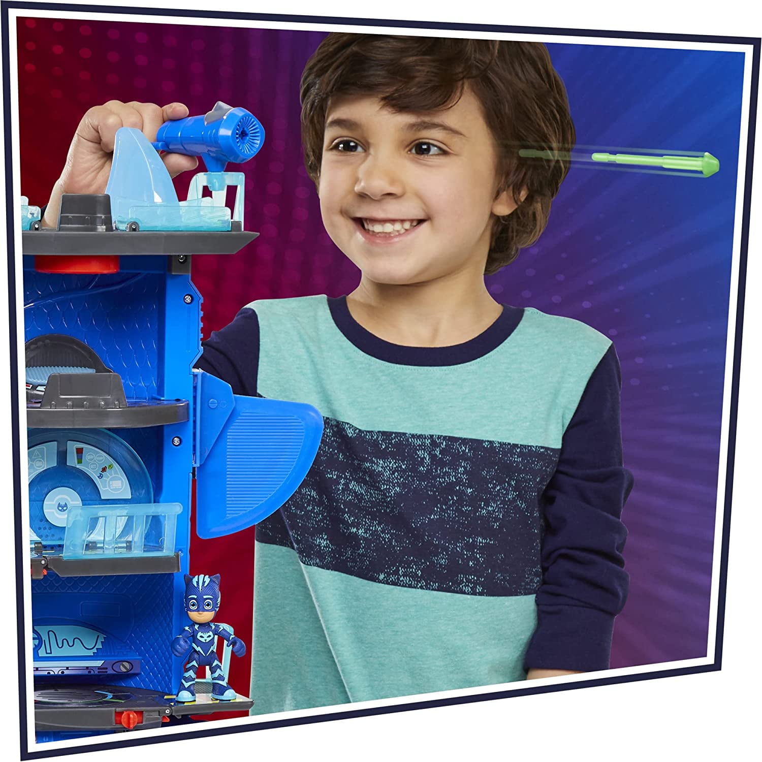 PJ Masks Deluxe Battle HQ Preschool Toy  Headquarters Playset with 2 Action Figures  Cat-Car Vehicle  and More for Kids Ages 3 and Up