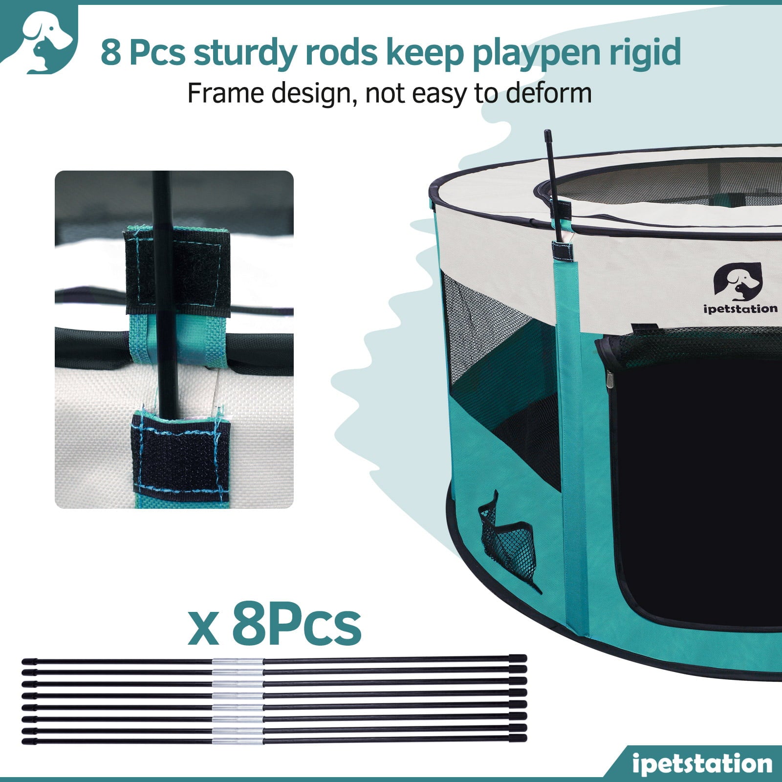 LAKWAR Large Pet Playpen for Dogs and Cats， 44