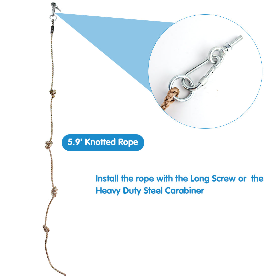 Sekkvy 20 PCS Rock Climbing Holds for Kids Wall Climb with 9.8 Ft Climbing Rope and 2 Handles Indoor Outdoor Colorful Playset Includes Mounting Hardware