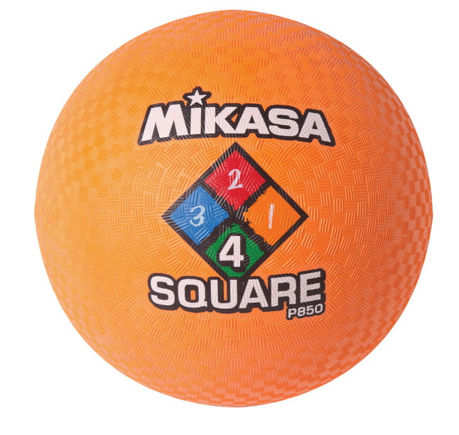 Mikasa 4-Square Rubber Playground Ball， 8-1/2 Inch， Neon Orange