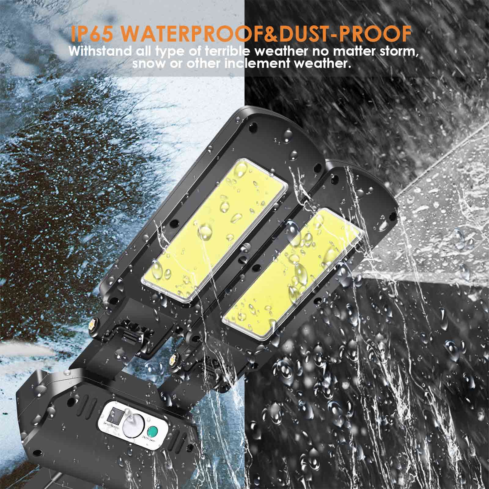 GIVERARE LED Solar Wall Lamps， Solar-powered Movement Sensor Flood Lights， 3 Modes