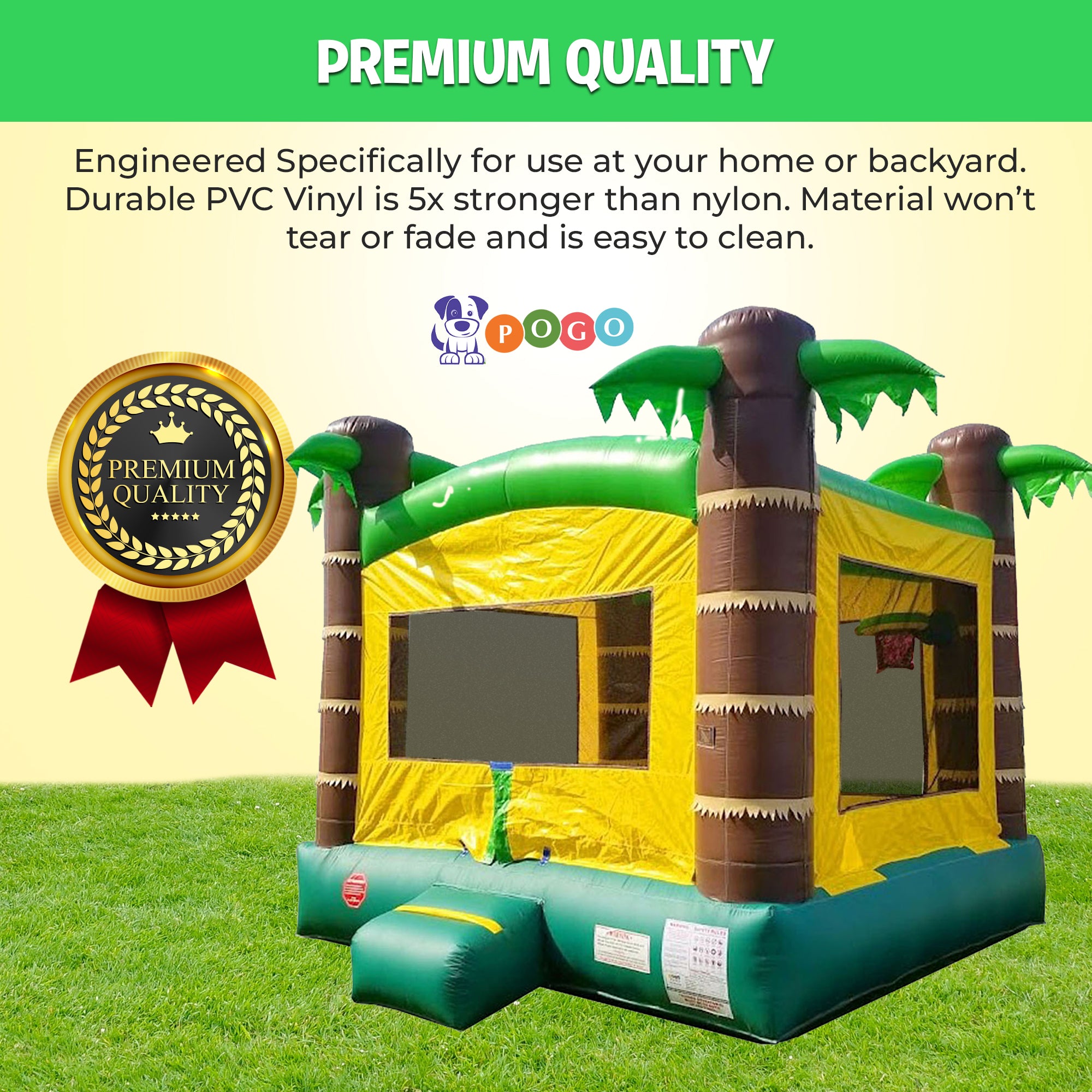 Pogo Bounce House Tropical Inflatable Trio