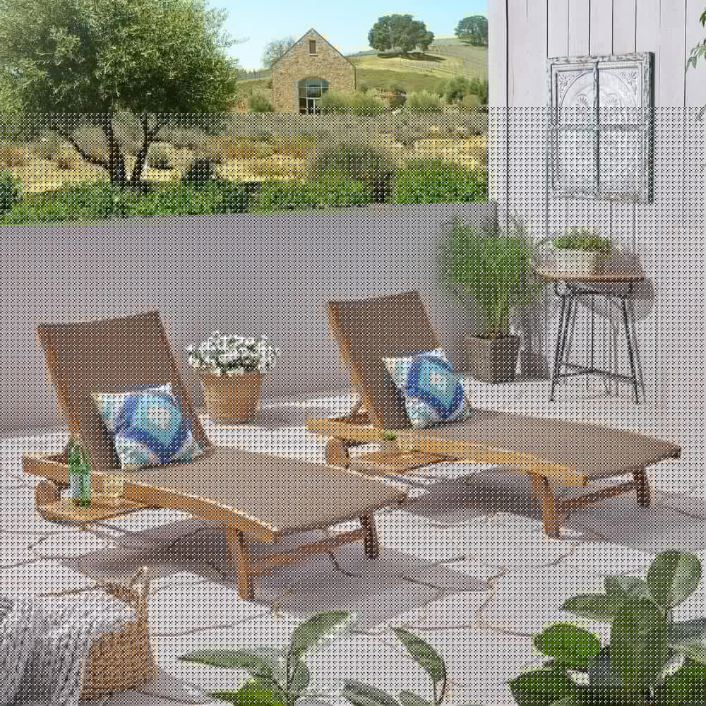 Noble House Colby Teak 2Piece Acacia Wood Outdoor Chaise Lounge