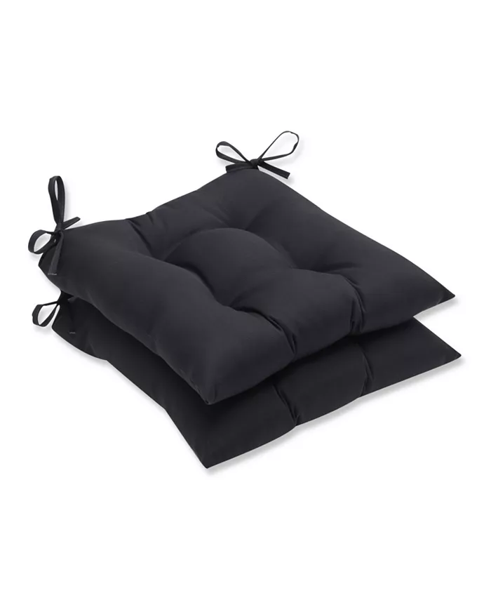 Pillow Perfect Fresco Black Wrought Iron Seat Cushion， Set of 2