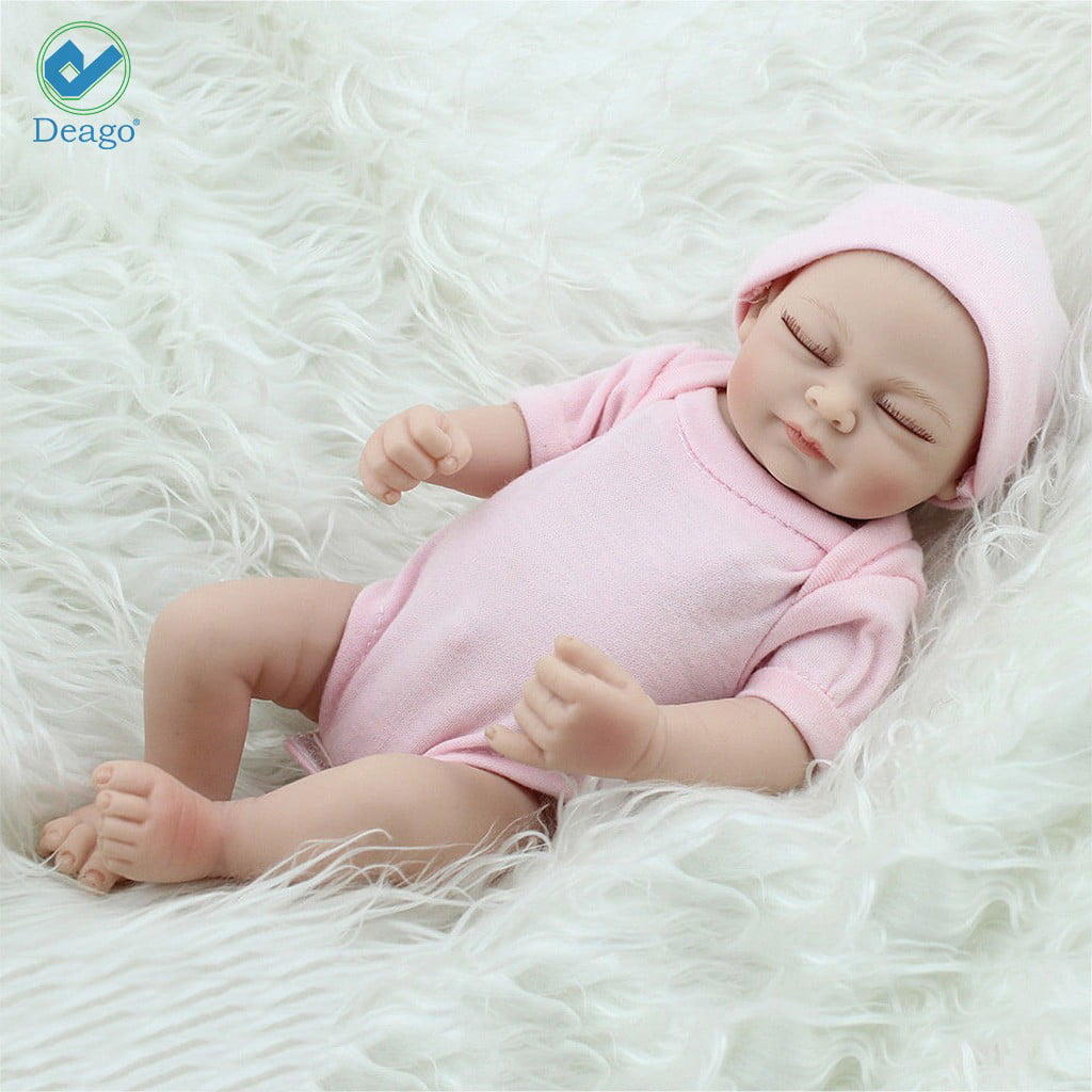 Deago Reborn Newborn Realike Handmade Baby Doll Playset, 2 Pieces