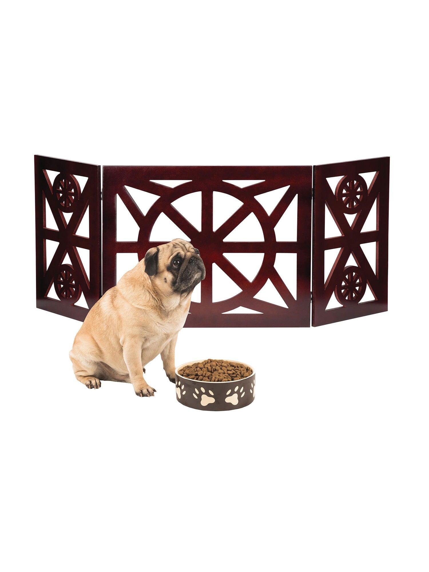 Etna 3 Panel Pet Gate - Trifold Wagon Wheel Dog Gate for Stairs - 48