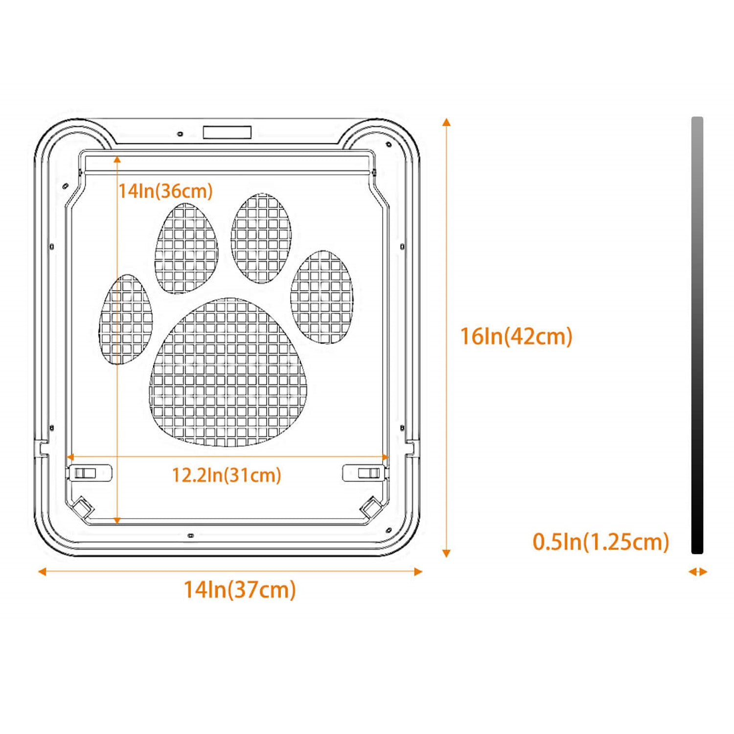 LINGJIA Extra Large Pet Door for Dogs and Cats， Dog Screen Door with Magnetic Flap Automatic Lockable Pet Door Screen Sliding Door for Small Dogs Cats (Outer Size 16.54