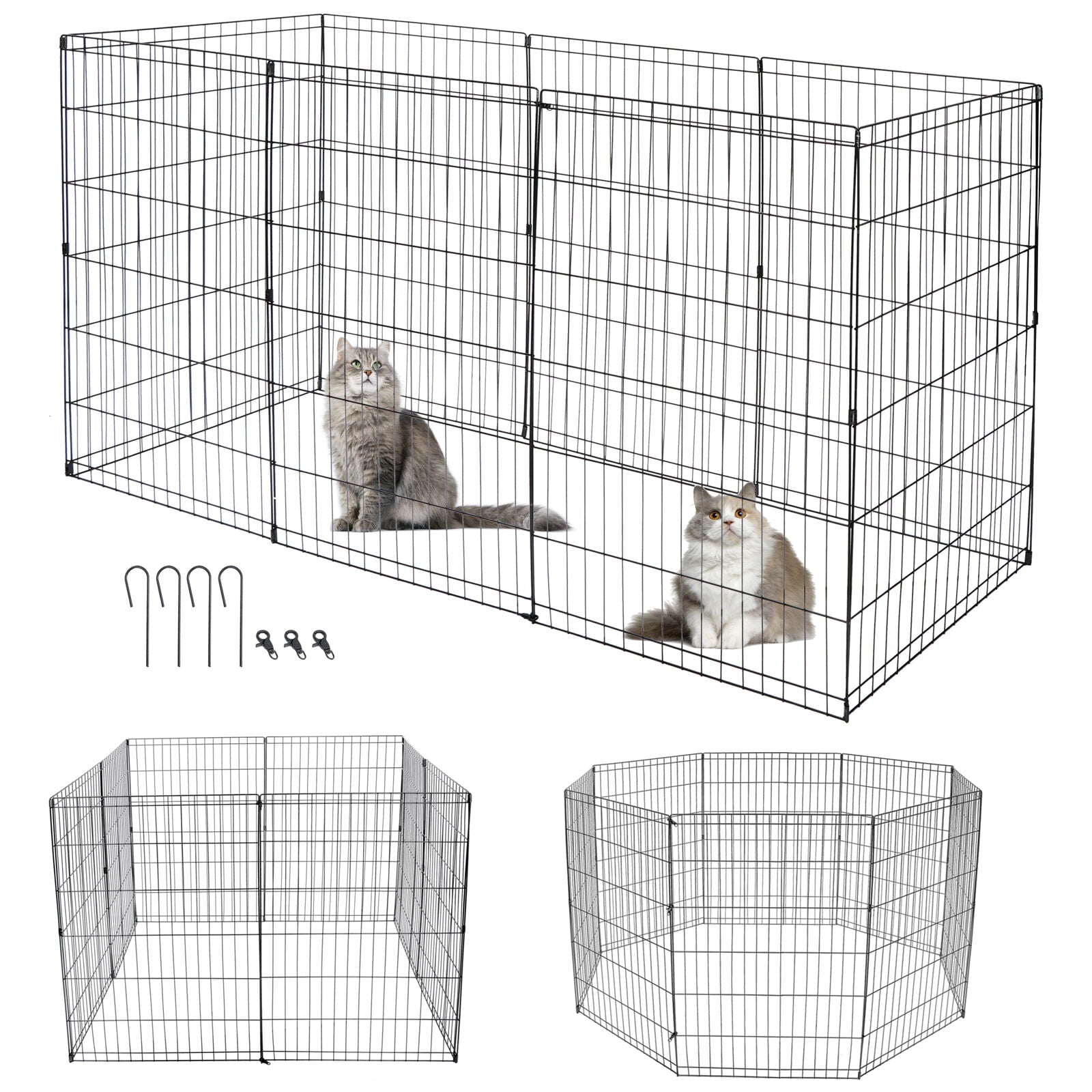 ZENSTYLE 36 Inch 8 Panels Indoor Outdoor Dog Playpen Large Crate Fence Pet Play Pen Exercise Cage