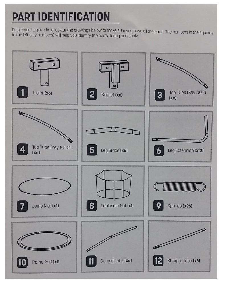 Skywalker Trampoline 16' OVAL Replacement Frame Part， T-Joint