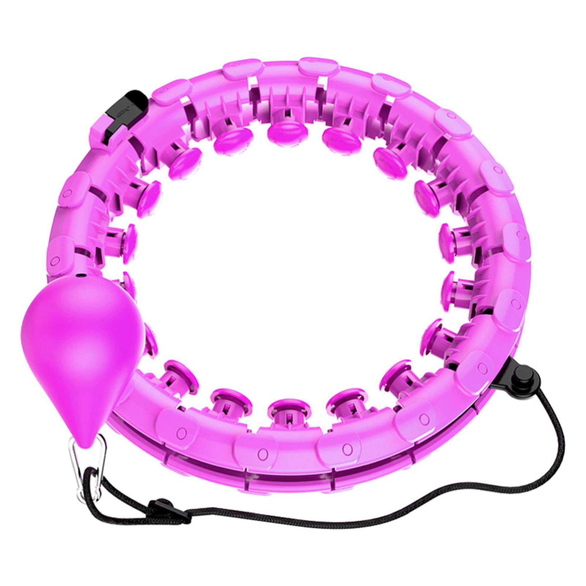 Weighted Hula Exercise Fit Hoops Plus Size， 2 in 1 Weight Loss 24 Detachable Knots Hoops Adjustable Auto-Spinning Ball Abdomen Fitness Equipment for Adult
