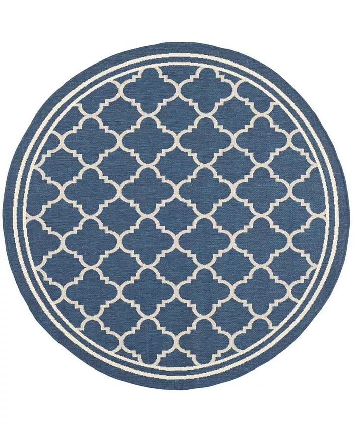 Safavieh Courtyard Navy and Beige 5'3