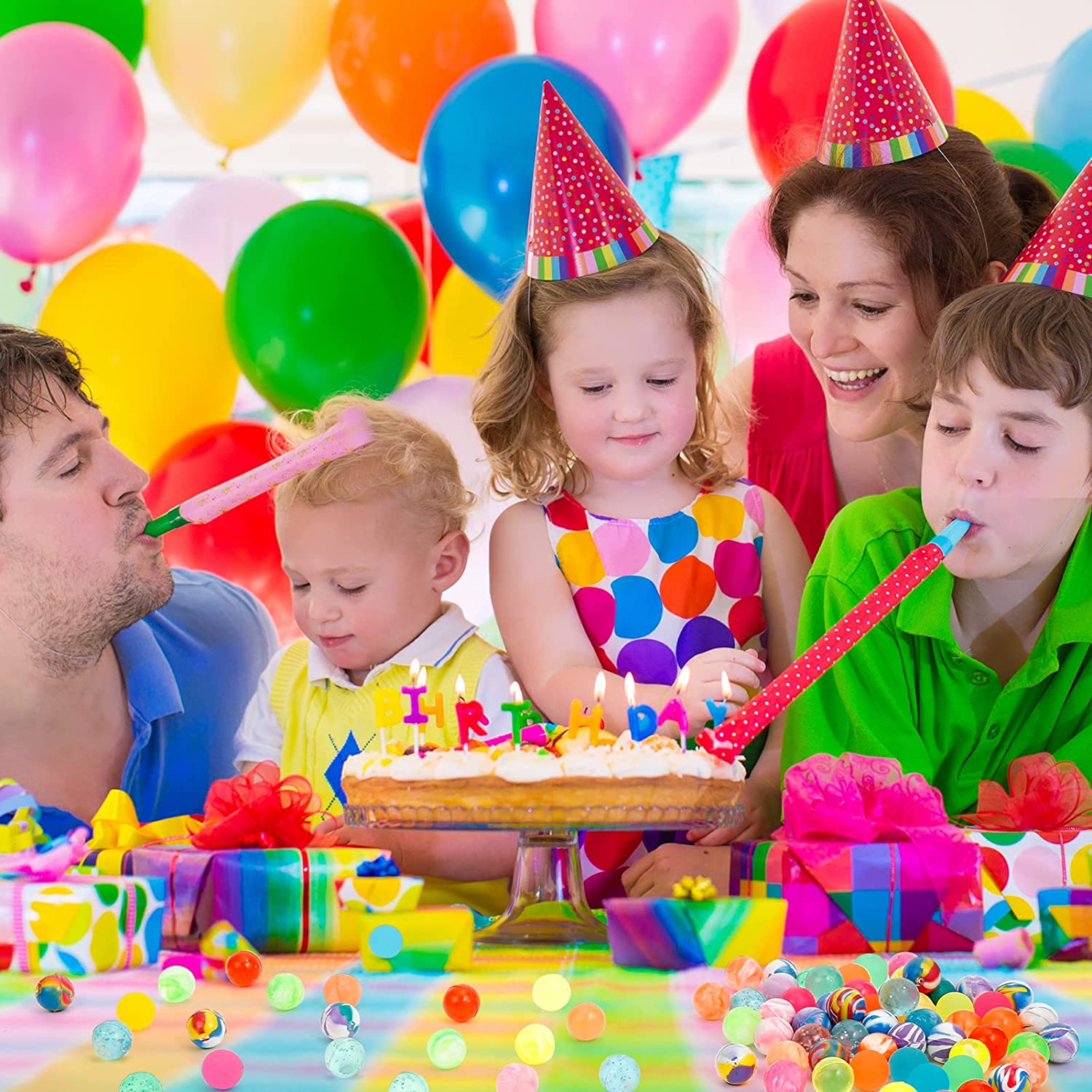 Pllieay 120 Pieces Small Rubber Bouncy Balls for Kids Party Favors， 3 Style Random Neon Bouncing Balls for Gift Bag Filling and Vending Machines， 20mm/0.79Inch