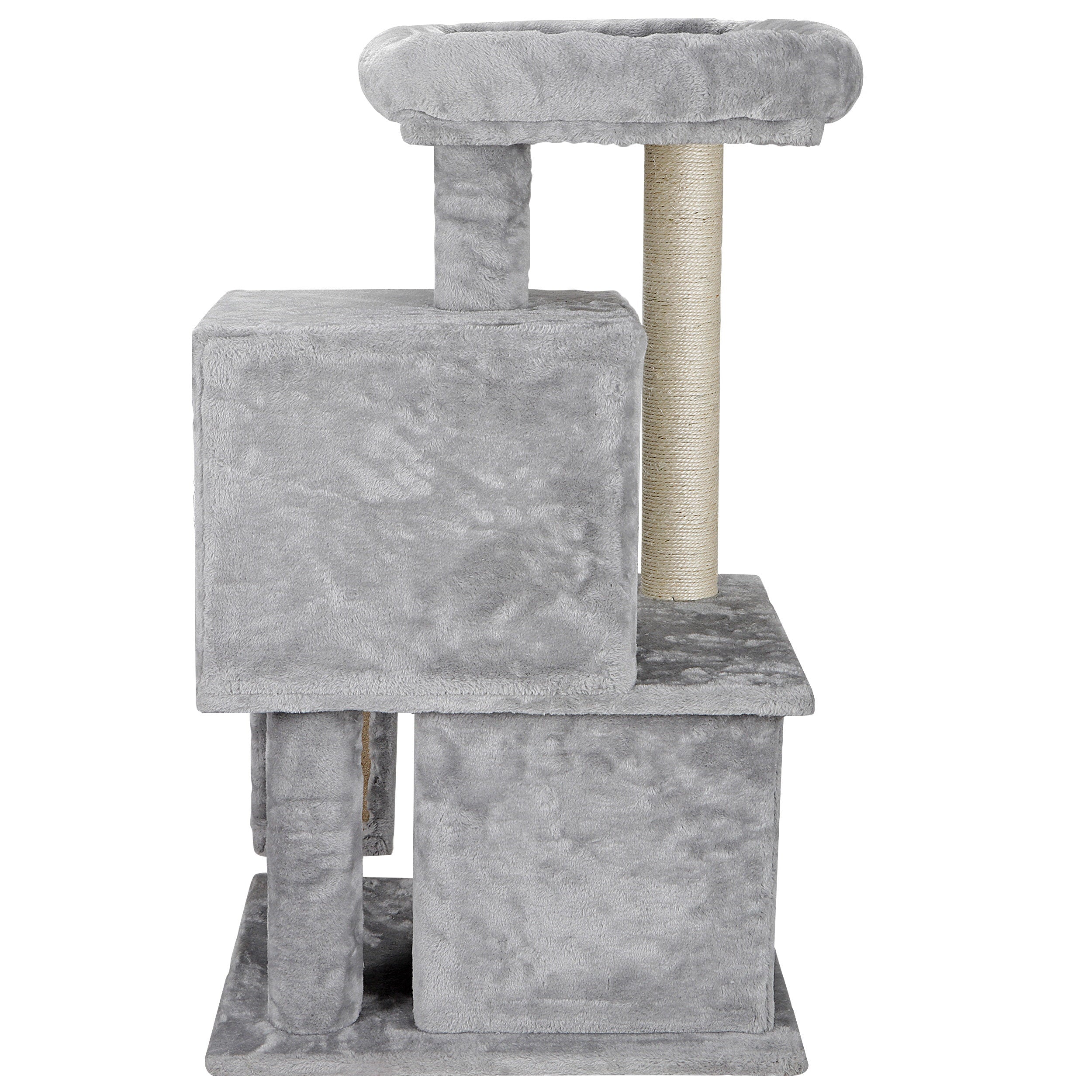 ZENY 34-in Cat Tree and Condo Scratching Post Tower Play House， Gray