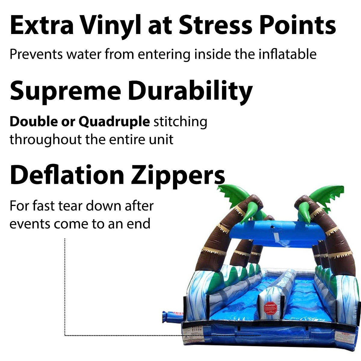 TentandTable Commercial Inflatable Slip n Slide， Tropical Marble Double Lane with Blower， 35'