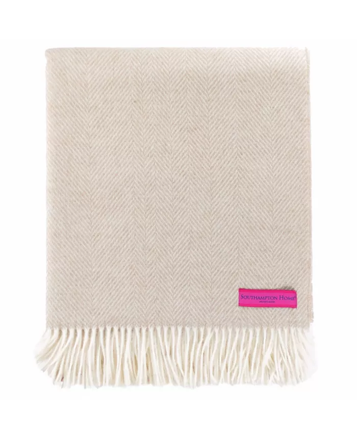 Southampton Home Merino Wool Herringbone Throw
