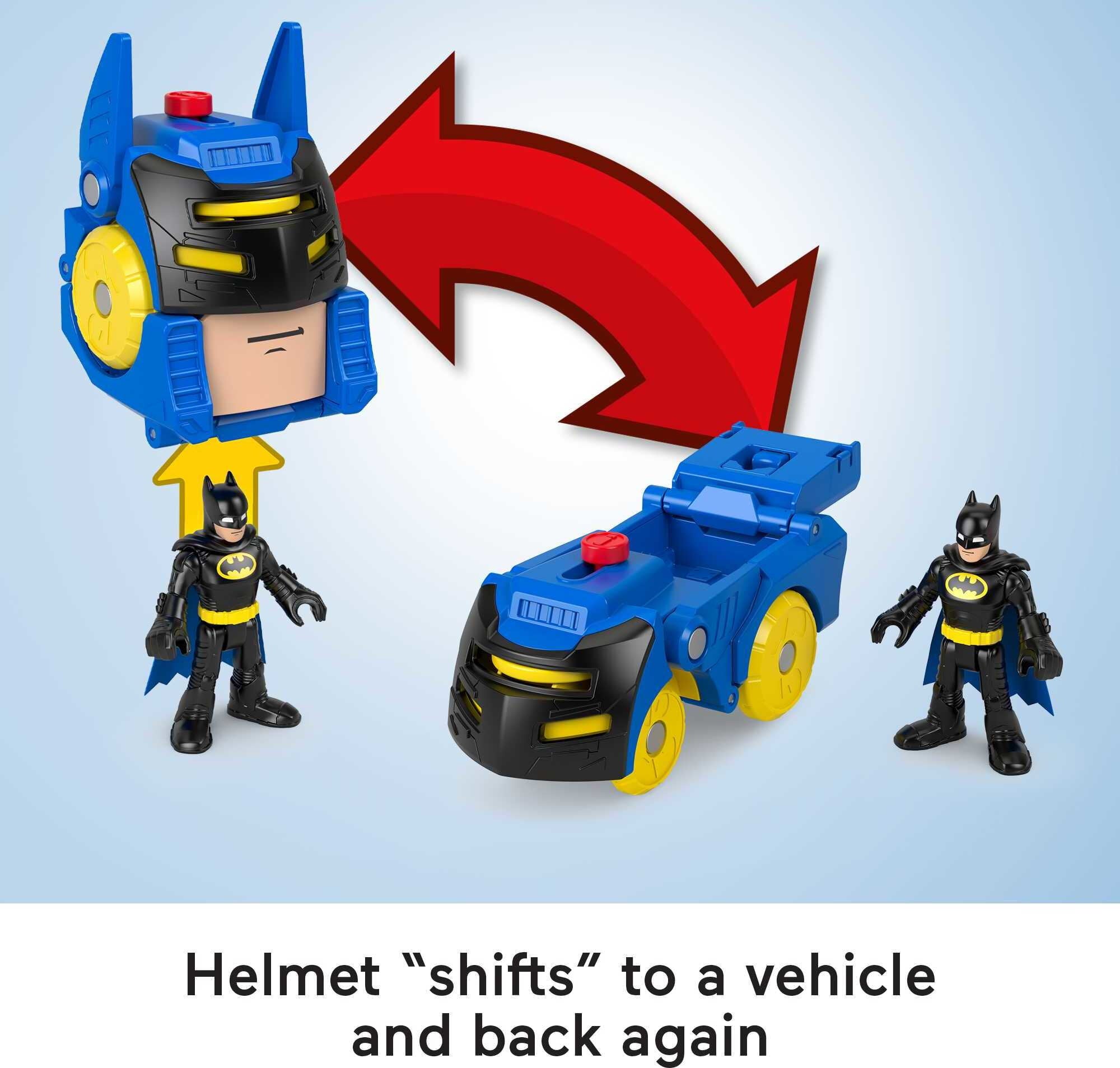 Imaginext DC Super Friends Head Shifters Batman Figure and Batmobile Vehicle Set