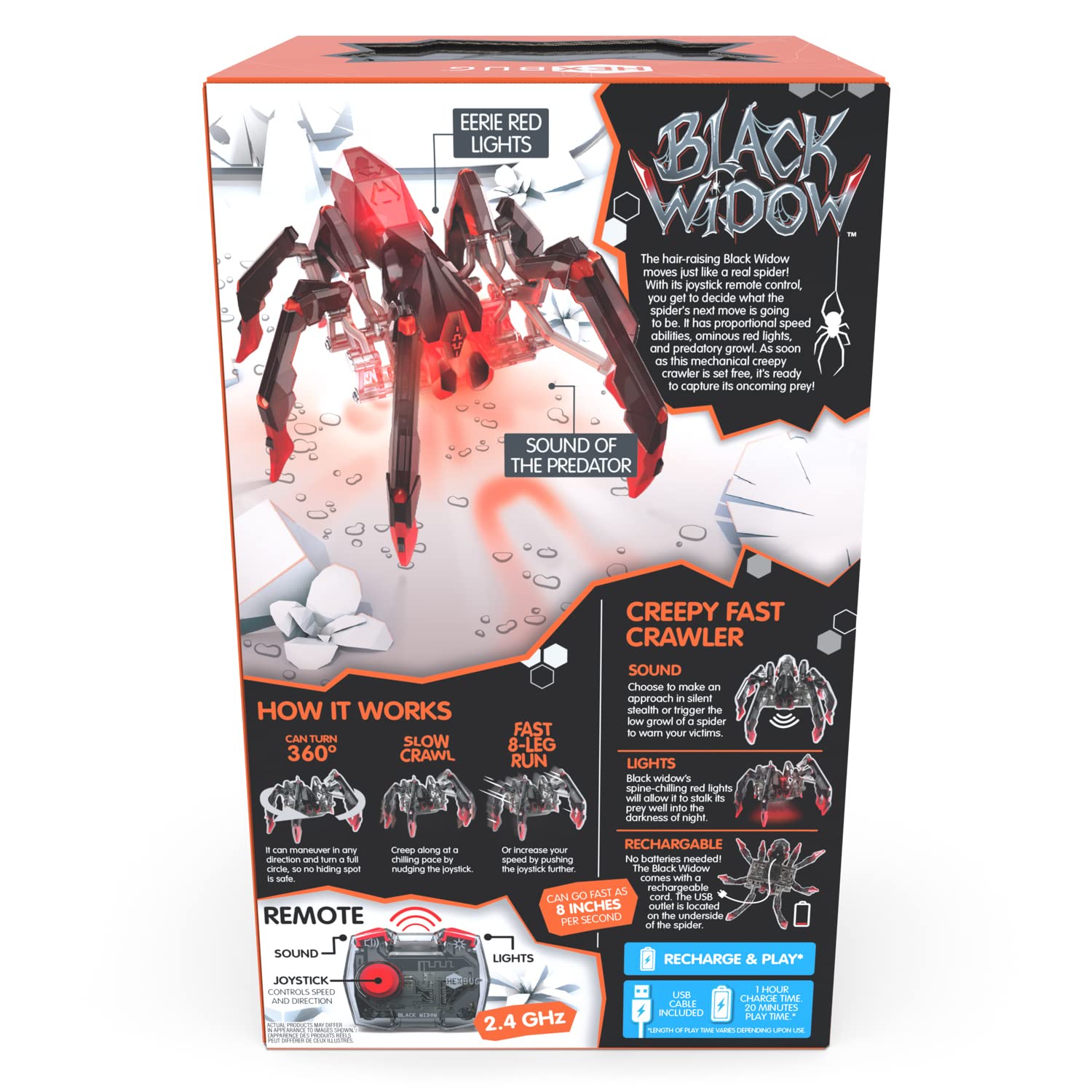 HEXBUG Black Widow， Robotic Toy Spider