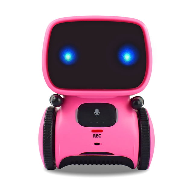 Contixo Kids Smart Robot Toy Mini Robot Talking Singing Dancing Interactive Voice Control Touch Sensor Speech Recognition Infant Toddler Children Robotics - R1 Pink