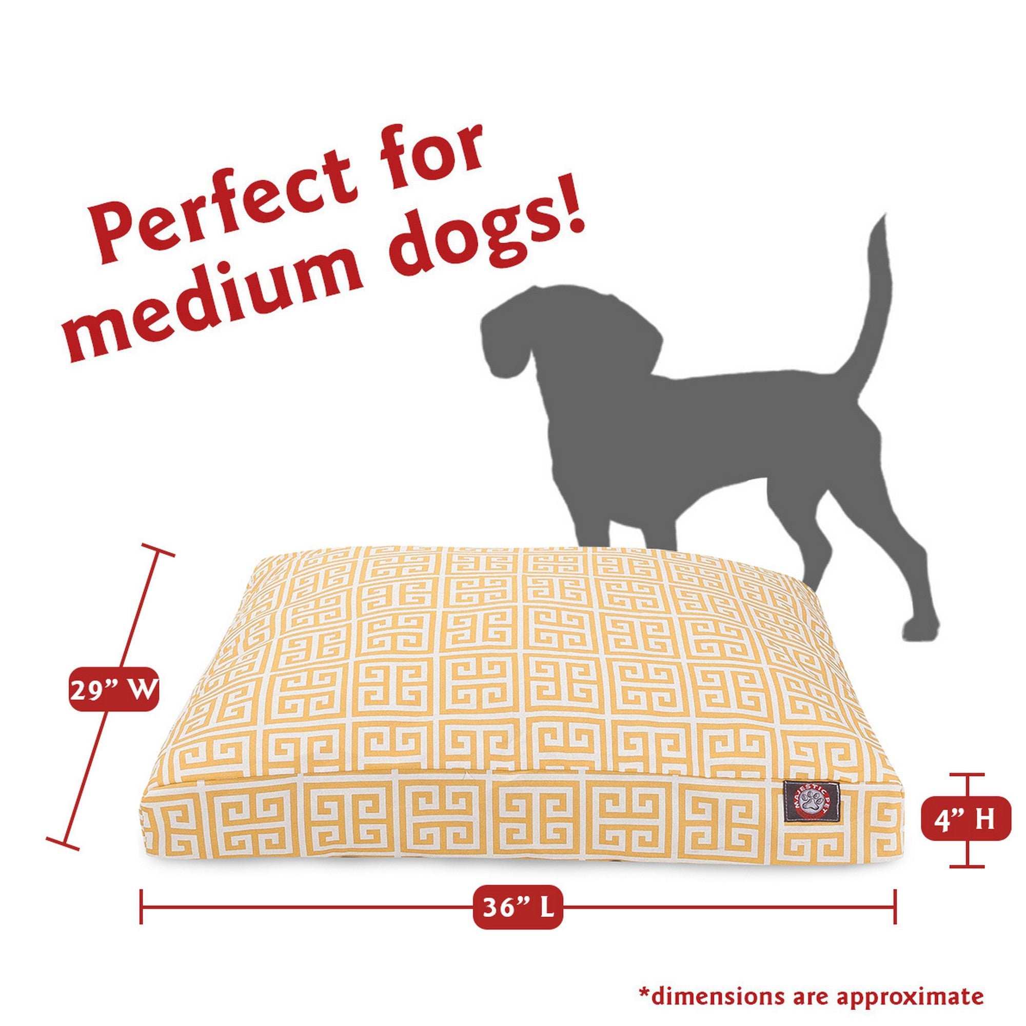 Majestic Pet | Towers Shredded Memory Foam Rectangle Pet Bed For Dogs， Removable Cover， Citrus， Medium