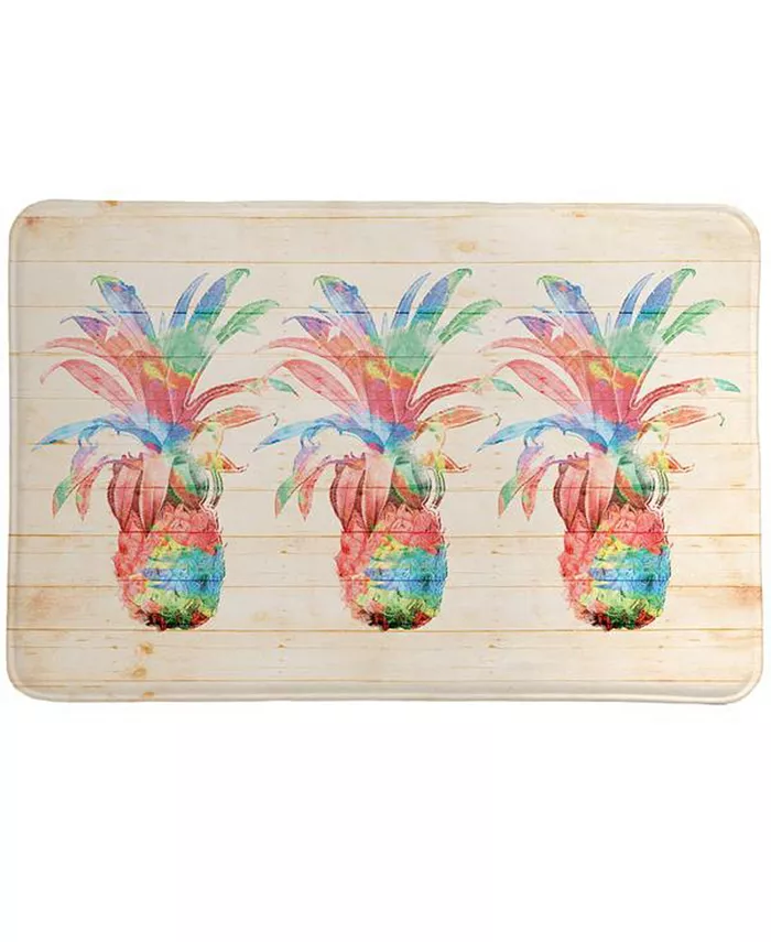 Laural Home Colorful Pineapple Memory Foam Rug