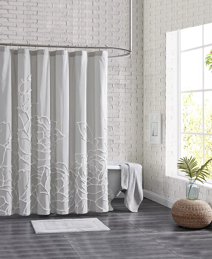 Peri Home Chenille Rose Shower Curtain， 72